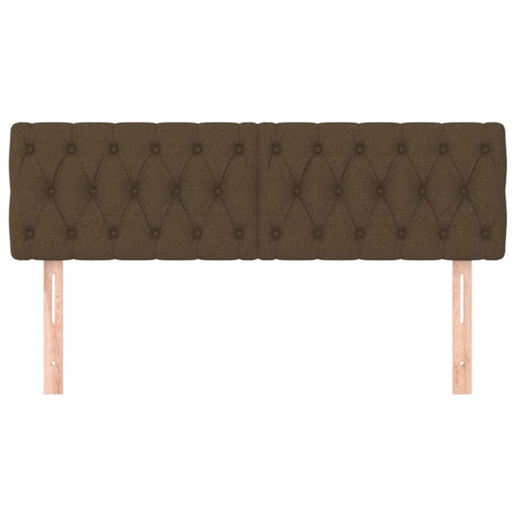 Cabeceira de cama 2 pcs tecido 80x7x78/88 cm castanho-escuro