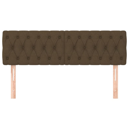 Cabeceira de cama 2 pcs tecido 80x7x78/88 cm castanho-escuro