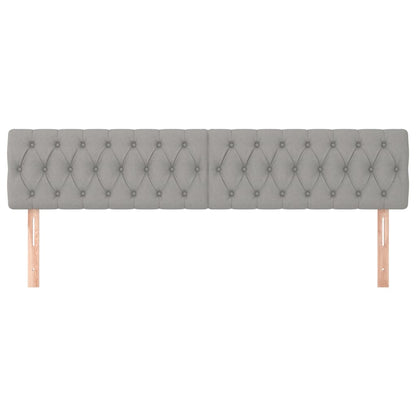 Cabeceira de cama 2 pcs tecido 90x7x78/88 cm cinzento-claro