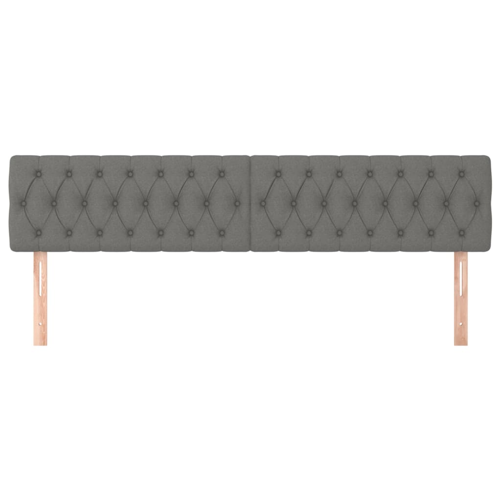 Cabeceira de cama 2 pcs tecido 90x7x78/88 cm cinzento-escuro