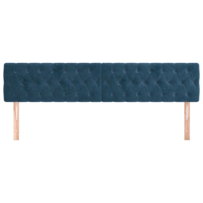 Cabeceira de cama 2 pcs veludo 90x7x78/88 cm azul-escuro
