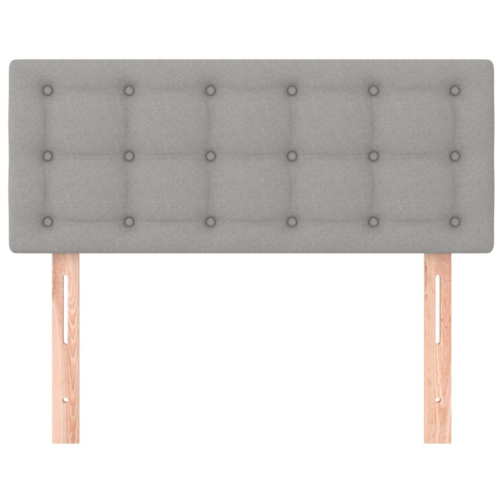 Cabeceira de cama tecido 90x5x78/88 cm cinzento-claro