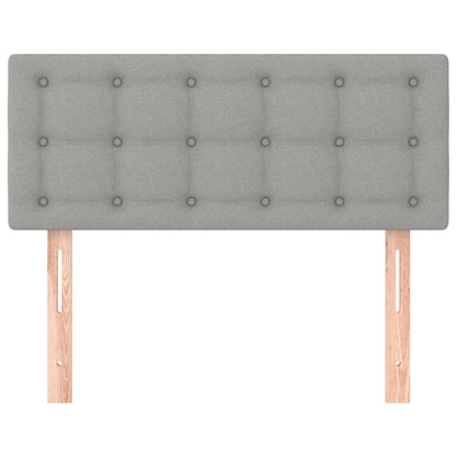 Cabeceira de cama tecido 100x5x78/88 cm cinzento-claro