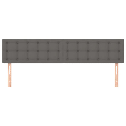 Cabeceira de cama 2 pcs couro artificial 80x5x78/88 cm cinzento