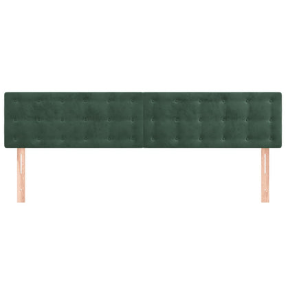 Cabeceira de cama 2 pcs veludo 80x5x78/88 cm verde-escuro