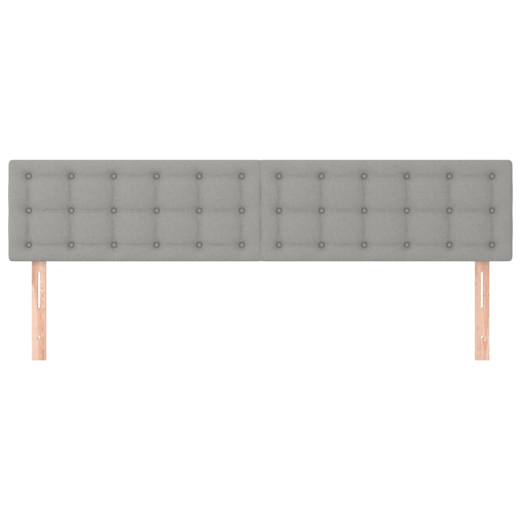 Cabeceira de cama 2 pcs tecido 90x5x78/88 cm cinzento-claro