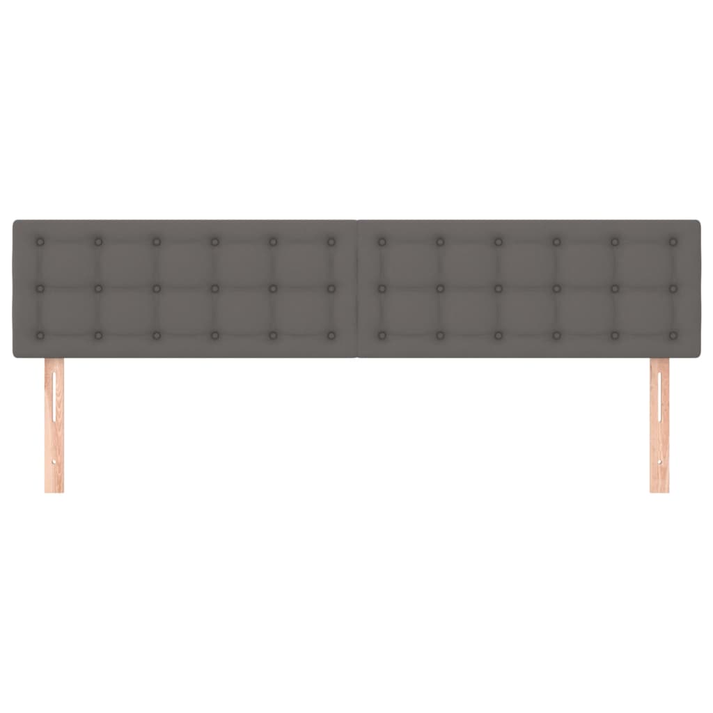 Cabeceira de cama 2 pcs couro artificial 100x5x78/88cm cinzento