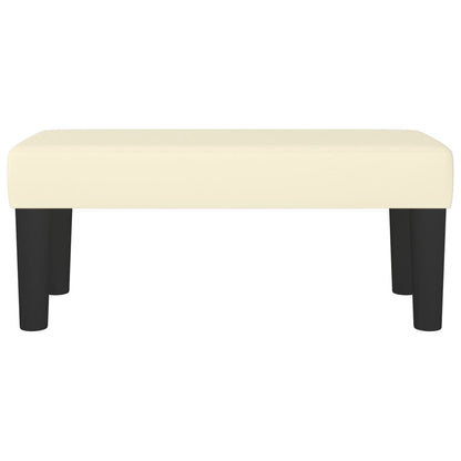 Banco 70x30x30 cm couro artificial cor creme