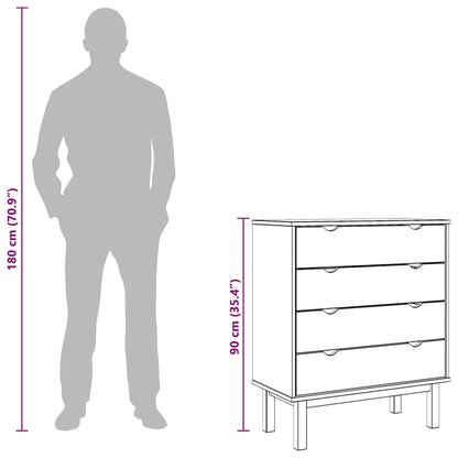 Armário de gavetas OTTA 76,5x39,5x90 cm pinho maciço