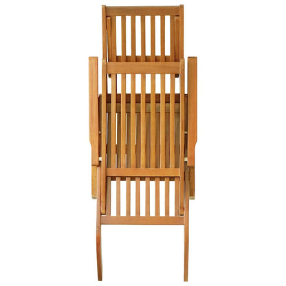 Espreguiçadeiras exterior c/ apoio pés/mesa 2 pcs acácia maciça