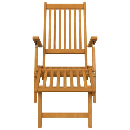 Espreguiçadeiras exterior c/ apoio pés/mesa 2 pcs acácia maciça