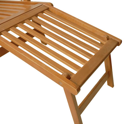 Espreguiçadeiras exterior c/ apoio pés/mesa 2 pcs acácia maciça