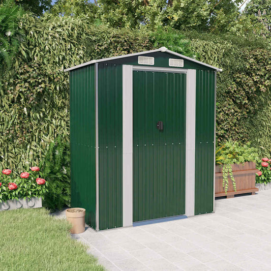 Abrigo de jardim 192x108x223 cm aço galvanizado verde