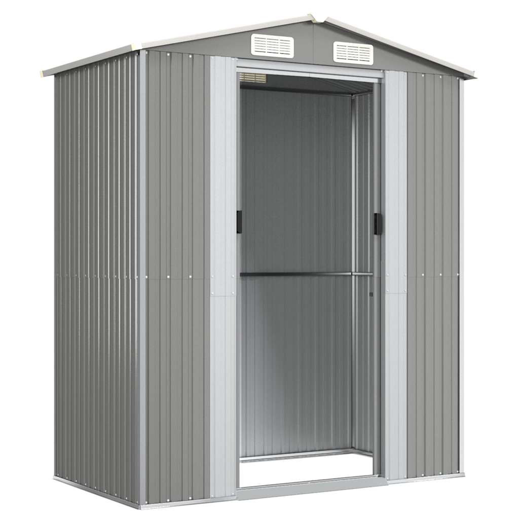 Abrigo de jardim 192x108x223 cm aço galvanizado cinzento-claro