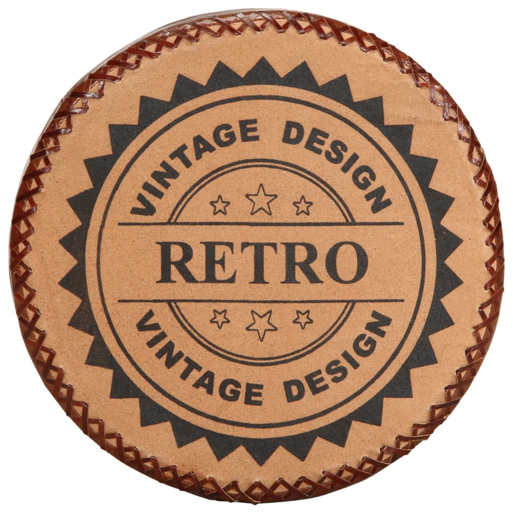 Bancos de bar 2 pcs madeira de acácia maciça e couro genuíno