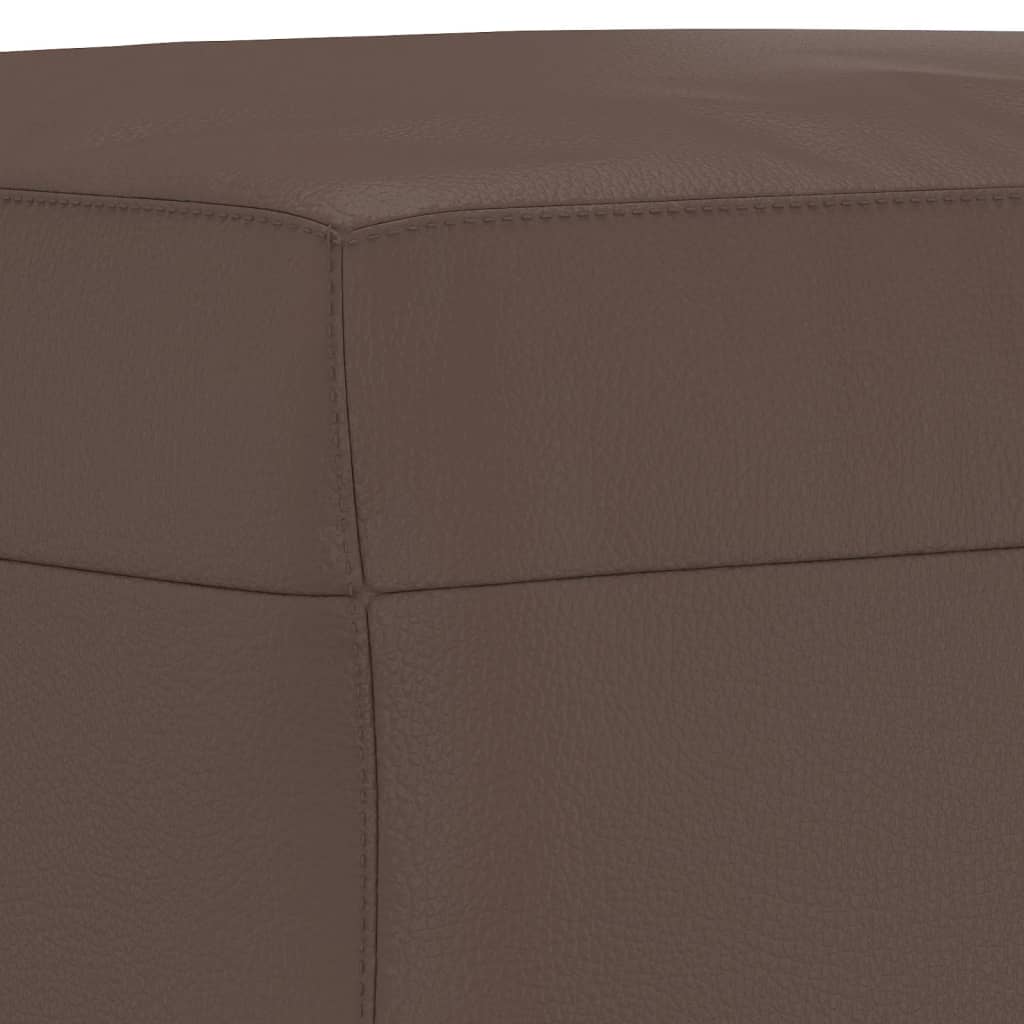 Apoio de pés 60x50x41 cm couro artificial castanho