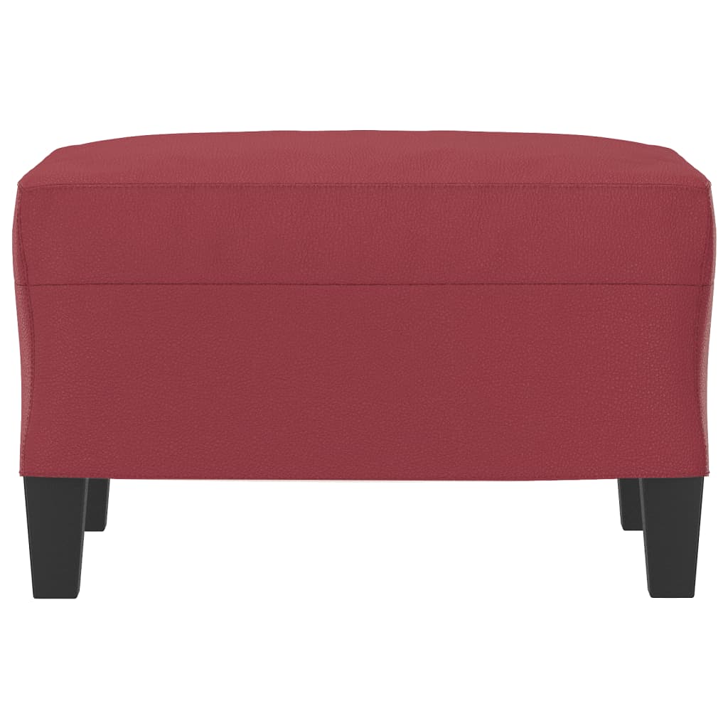 Apoio de pés 60x50x41 cm couro artificial vermelho tinto