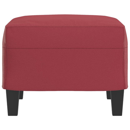 Apoio de pés 60x50x41 cm couro artificial vermelho tinto