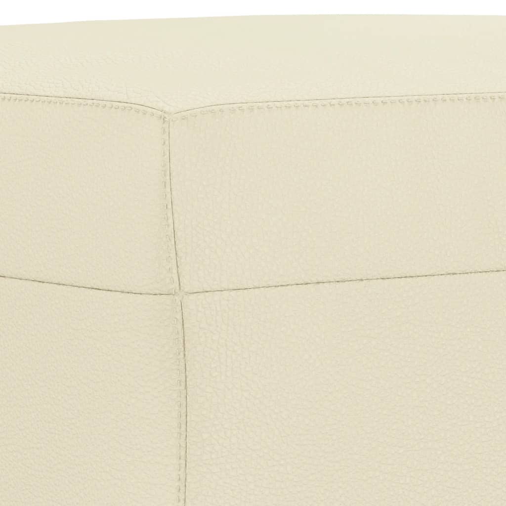Apoio de pés 70x55x41 cm couro artificial cor creme