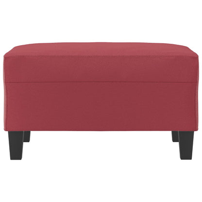 Apoio de pés 70x55x41 cm couro artificial vermelho tinto