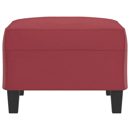 Apoio de pés 70x55x41 cm couro artificial vermelho tinto