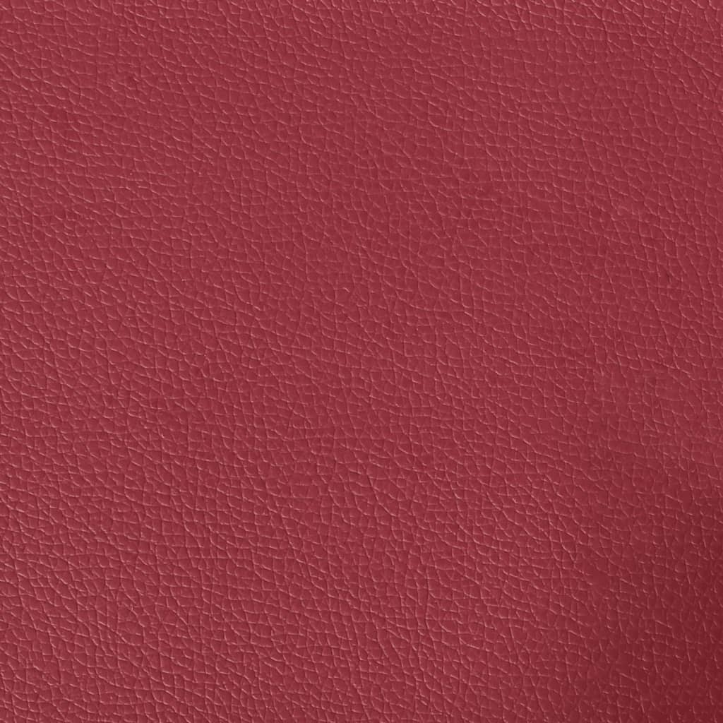 Apoio de pés 70x55x41 cm couro artificial vermelho tinto