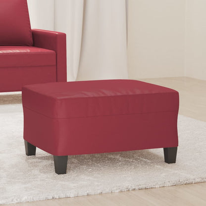 Apoio de pés 70x55x41 cm couro artificial vermelho tinto