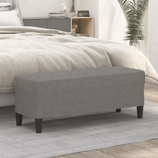Banco 100x35x41 cm tecido cinza-escuro