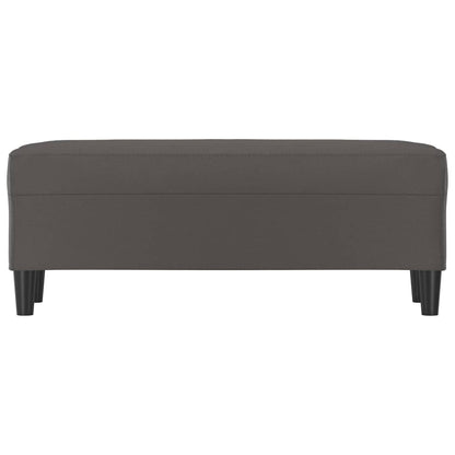 Banco 100x35x41 cm couro artificial cinzento