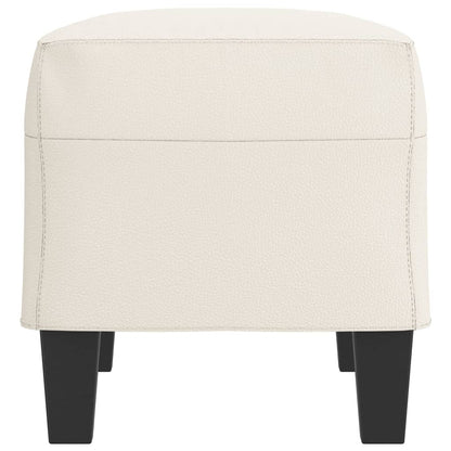 Banco 70x35x41 cm couro artificial cor creme