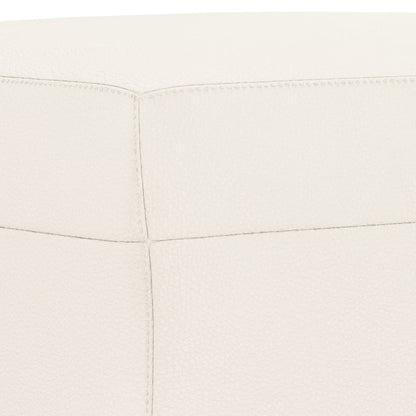 Banco 70x35x41 cm couro artificial cor creme