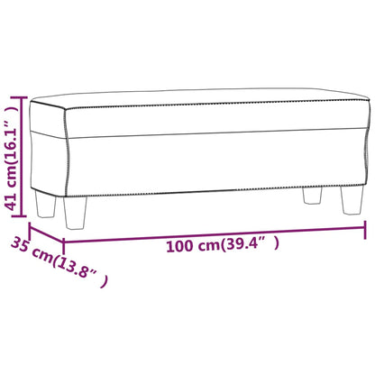 Banco 100x35x41 cm tecido cinza-claro