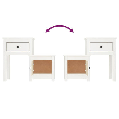 Mesa de cabeceira 79,5x38x65,5 cm madeira pinho maciça branco