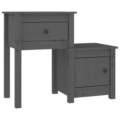 Mesas de cabeceira 2 pcs 79,5x38x65,5 cm pinho maciço cinza