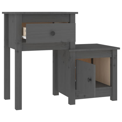 Mesas de cabeceira 2 pcs 79,5x38x65,5 cm pinho maciço cinza