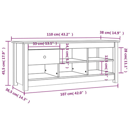 Sapateira 110x38x45,5 cm pinho maciço branco