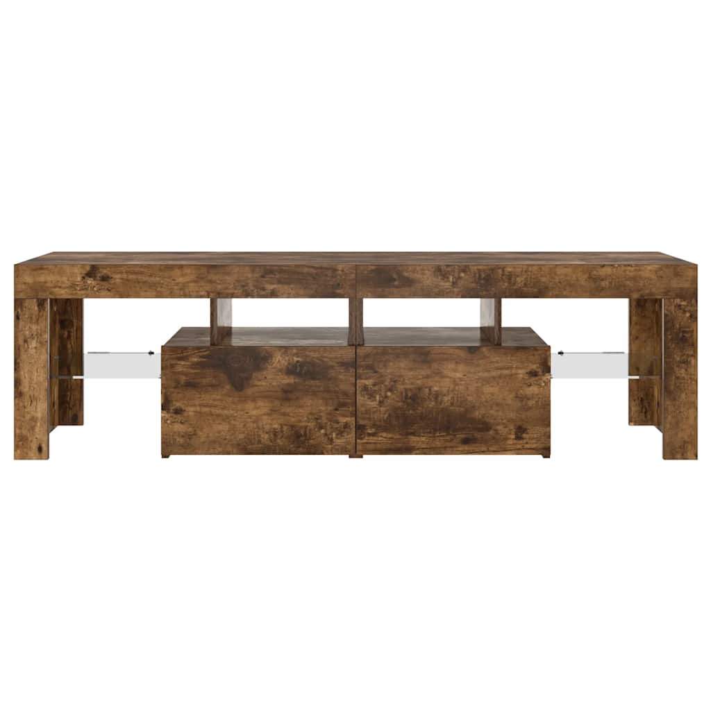 Móvel de TV com luzes LED carvalho fumado