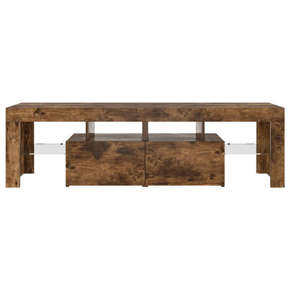 Móvel de TV com luzes LED carvalho fumado