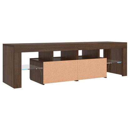 Móvel de TV com luzes LED carvalho castanho