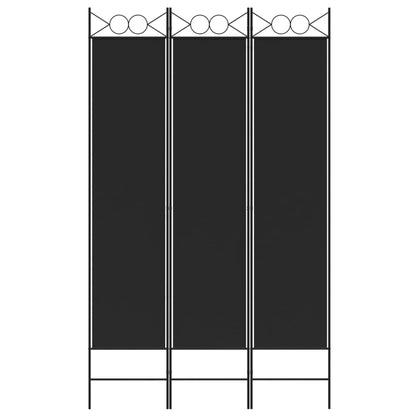 Divisória de quarto com 3 painéis 120x200 cm tecido preto