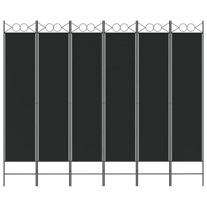 Divisória de quarto com 6 painéis 240x200 cm tecido preto