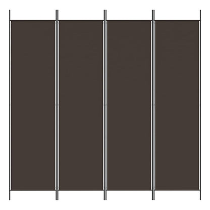Biombo/divisória com 4 painéis 200x200 cm tecido castanho