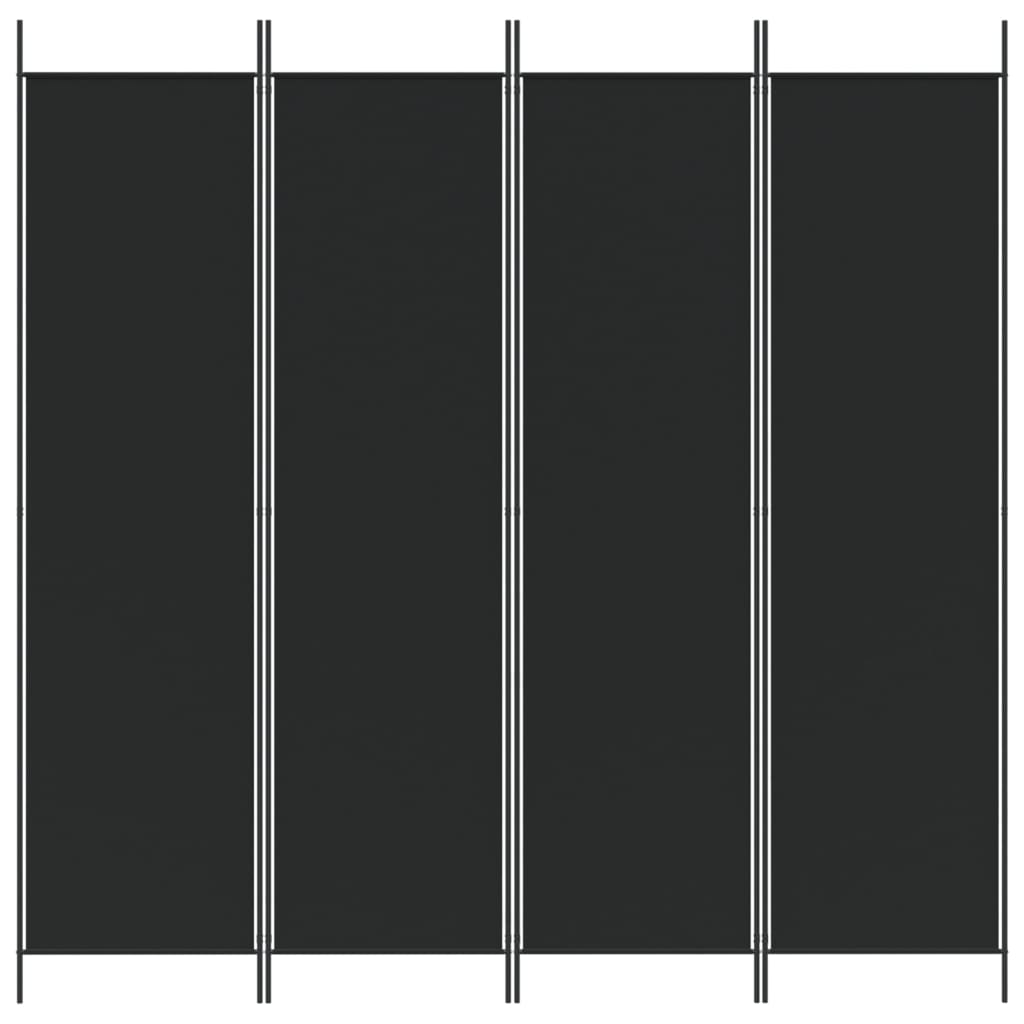 Divisória com 4 painéis 200x200 cm tecido preto