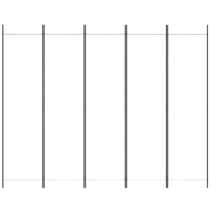 Biombo com 5 painéis 250x200 cm tecido branco