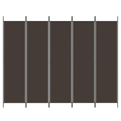 Biombo/divisória com 5 painéis 250x200 cm tecido castanho