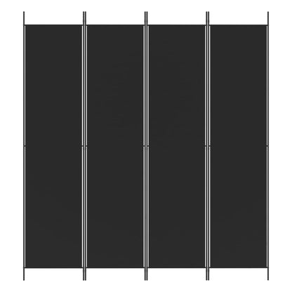 Biombo/divisória com 4 painéis 200x220 cm tecido preto