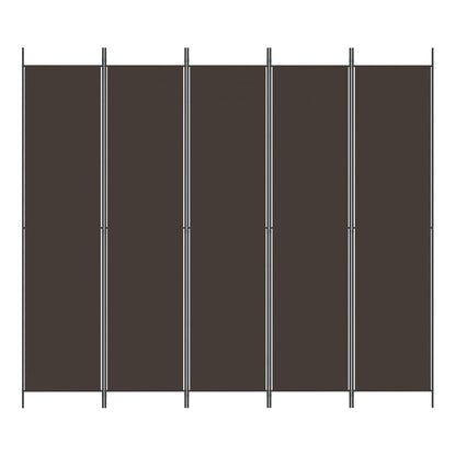 Biombo/divisória com 5 painéis 250x220 cm tecido castanho