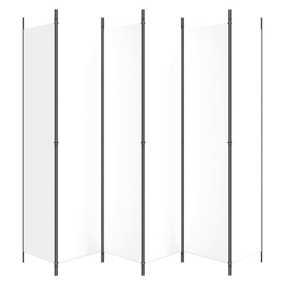 Divisória/biombo com 6 painéis 300x220 cm tecido branco