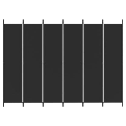 Divisória de quarto com 6 painéis 300x220 cm tecido preto
