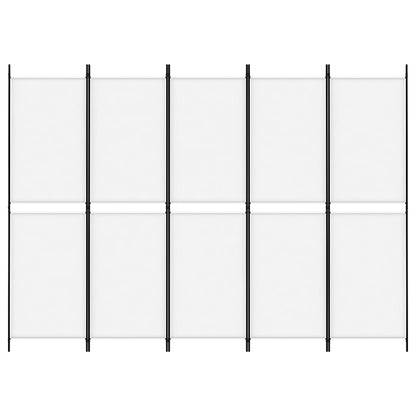 Biombo/divisória com 5 painéis 250x180 cm tecido branco